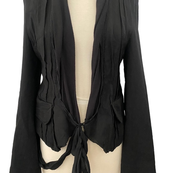 Kaylee Tankus Black Wool Blazer Waist Tie - Picture 2 of 8